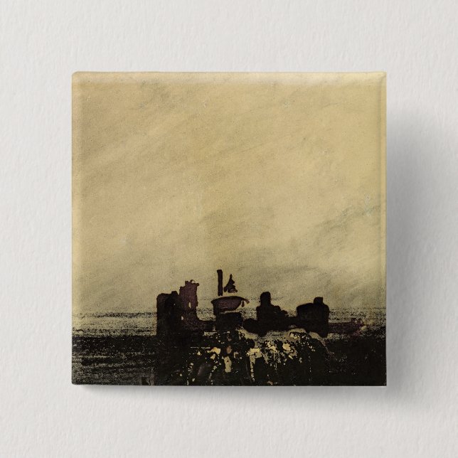 Bóton Quadrado 5.08cm Ruínas feudais (Frente)