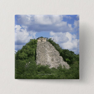 Bóton Quadrado 5.08cm Ruínas maias de Coba, península do Iucatão, Mé