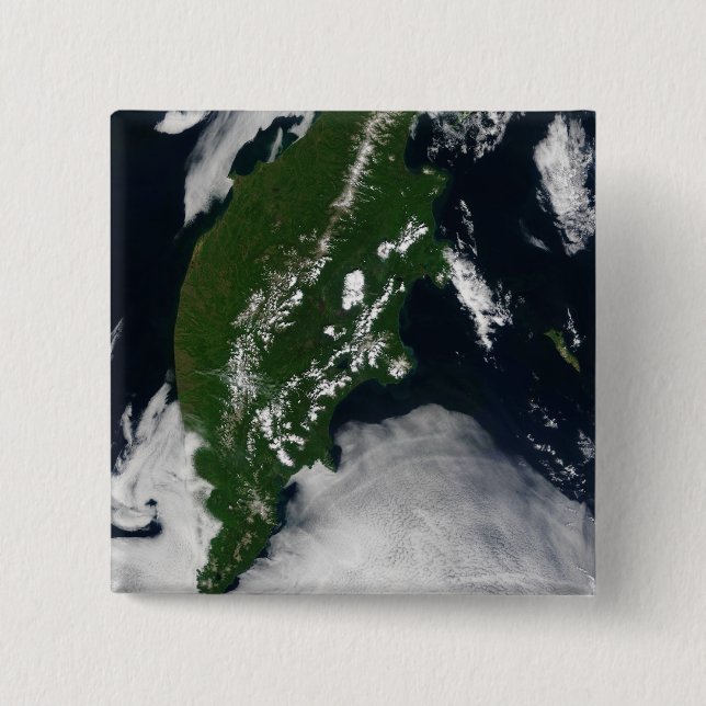 Bóton Quadrado 5.08cm Rússia Kamchatka — Península (Frente)