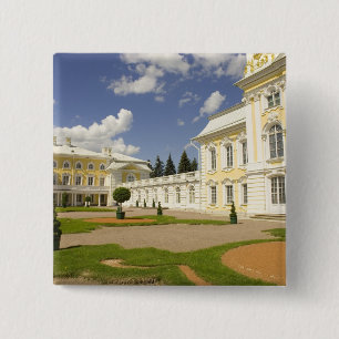 Bóton Quadrado 5.08cm Rússia. Petrodvorets. Palácio Peterhof. Pedro, o 3