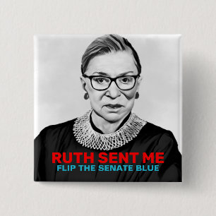 Bóton Quadrado 5.08cm Ruth Enviou-Me A Eleição Azul 2020 Do Senado Sac