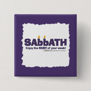 Bóton Quadrado 5.08cm Sabá com velas - Aproveite o REST da sua semana