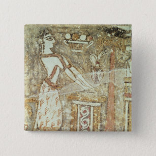 Bóton Quadrado 5.08cm Sacerdotisa em um altar, detalhe da