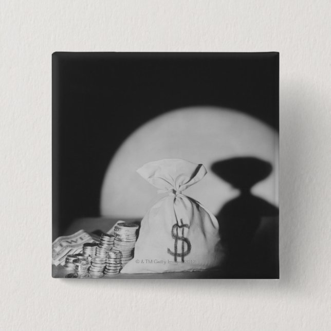 Bóton Quadrado 5.08cm Saco de dinheiro (Frente)