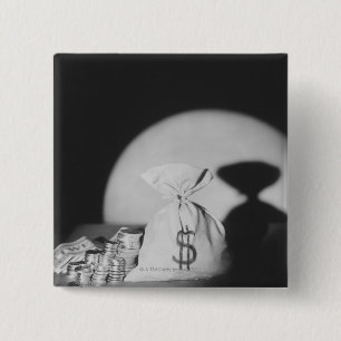 Bóton Quadrado 5.08cm Saco de dinheiro