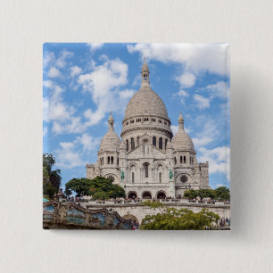 Bóton Quadrado 5.08cm Sacre Coeur em Montmartre hill - Paris, França
