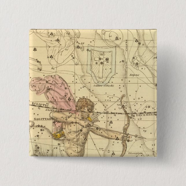 Bóton Quadrado 5.08cm Sagitário (Frente)