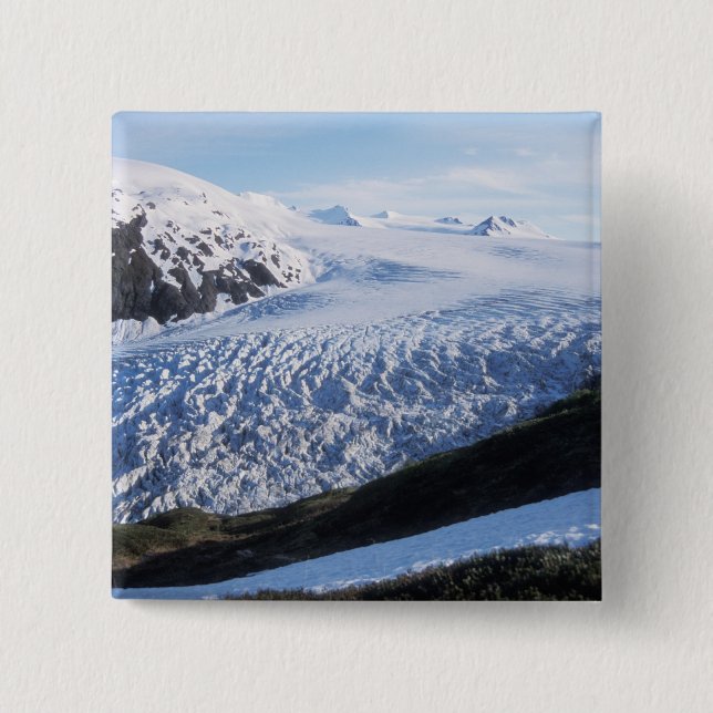 Bóton Quadrado 5.08cm Saia do Glaciar no Parque Nacional do Kenai Fjords (Frente)