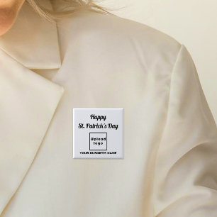 Bóton Quadrado 5.08cm Saint Patrick Saudação à Praça Branca