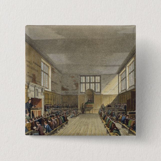 Bóton Quadrado 5.08cm Sala da escola de grade da "história da grade (Frente)