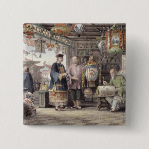Bóton Quadrado 5.08cm Sala de exposições de um comerciante da lanterna