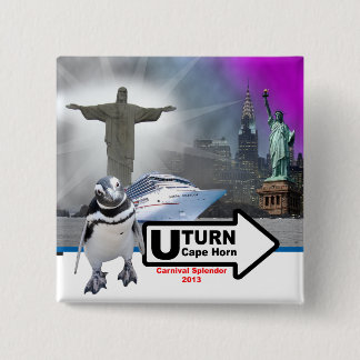 Bóton Quadrado 5.08cm Sally o quadrado do pinguim que arredonda o Pin do