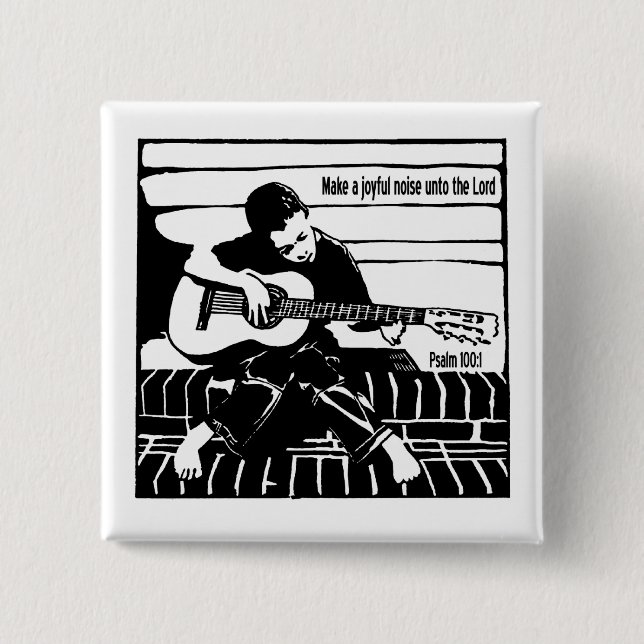 Bóton Quadrado 5.08cm Salmo 100:1 (Frente)