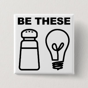 Bóton Quadrado 5.08cm Salt and Light Christian Button Badge Pin