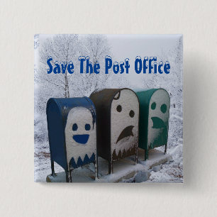 Bóton Quadrado 5.08cm Salvar O Escritório De Posto