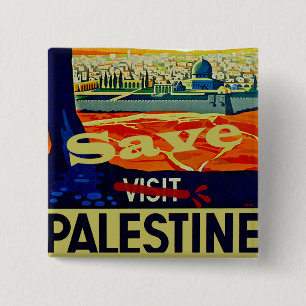 Bóton Quadrado 5.08cm Salvar Palestina