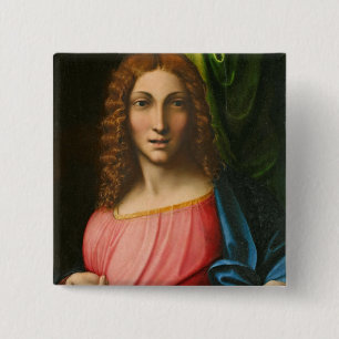 Bóton Quadrado 5.08cm Salvator Mundi, C. 1515 (óleo no painel)