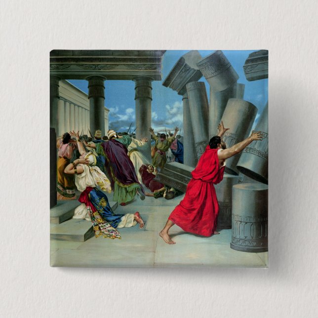 Bóton Quadrado 5.08cm Samson e Delilah (Frente)
