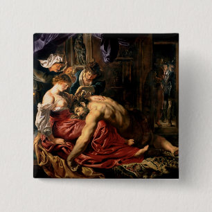 Bóton Quadrado 5.08cm Samson e Delilah, c.1609