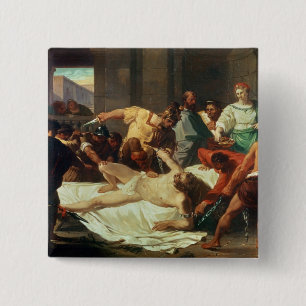 Bóton Quadrado 5.08cm Samson traiu por Delilah (o óleo em canvas)