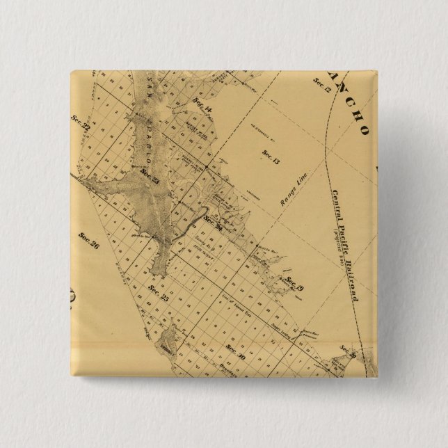 Bóton Quadrado 5.08cm San Francisco Salt Marsh (Frente)