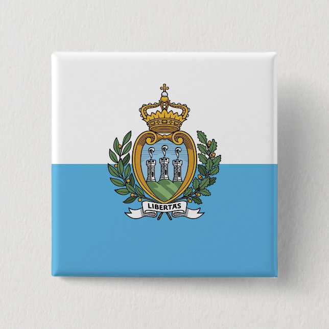 Bóton Quadrado 5.08cm San Marino Flag (Frente)