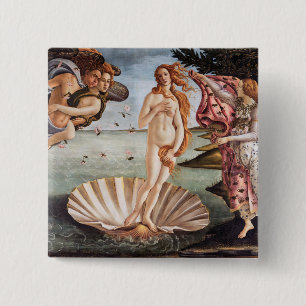 Bóton Quadrado 5.08cm Sandro Botticelli - Nascimento de Vênus