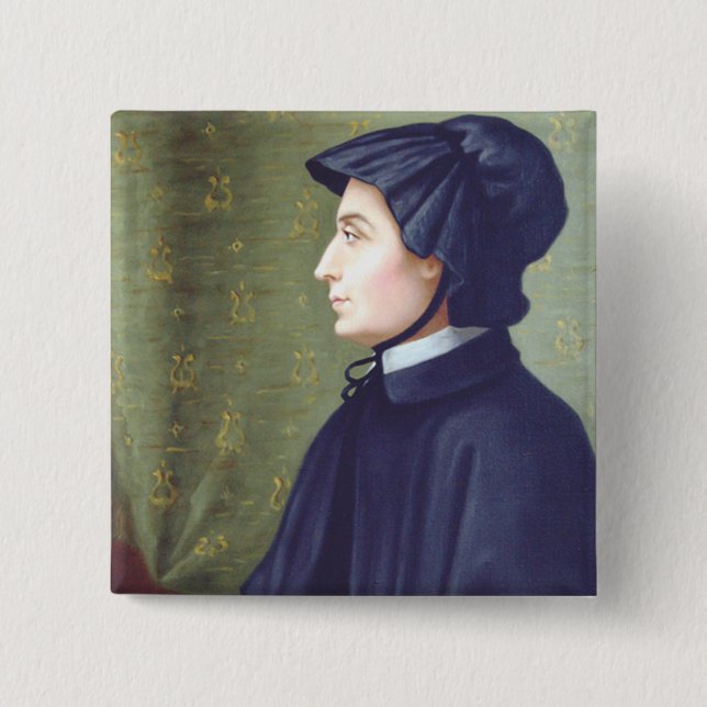 Bóton Quadrado 5.08cm Santa Isabel Ana Seton (Frente)