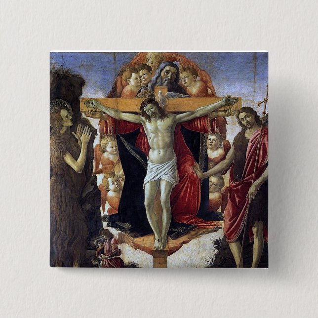 Bóton Quadrado 5.08cm Santa Trindade - Botticelli (Frente)