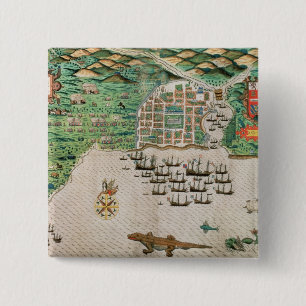 Bóton Quadrado 5.08cm Santiago, Cabo Verde, 1589 2