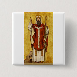 Bóton Quadrado 5.08cm Santo Bonifácio de Mainz - Padroeiro dos Educadore