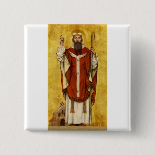 Bóton Quadrado 5.08cm Santo Bonifácio de Mainz - Padroeiro dos Educadore