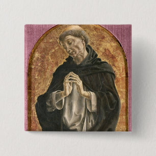 Bóton Quadrado 5.08cm Santo Dominic (tempera no painel)