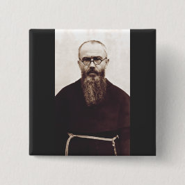 Bóton Quadrado 5.08cm Santo Maximilian Kolbe padre católico polonês