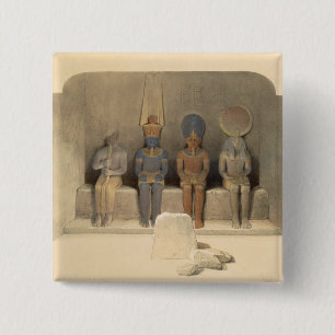 Bóton Quadrado 5.08cm Santuário do templo de Abu Simbel, de "Egipto