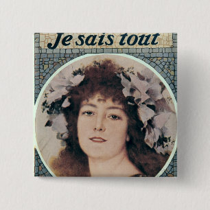 Bóton Quadrado 5.08cm Sarah Bernhardt em Gismonda