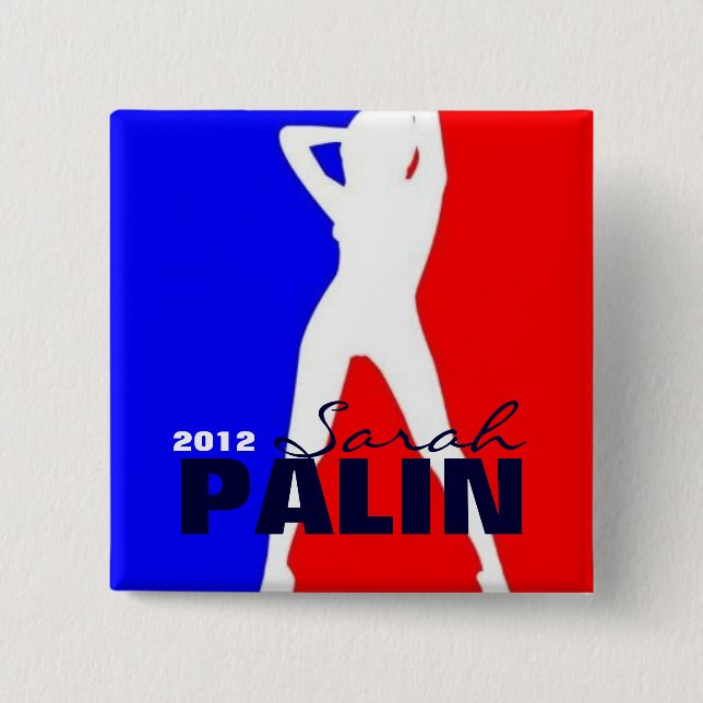 Bóton Quadrado 5.08cm Sarah Palin 2012 (Frente)