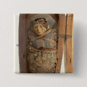Bóton Quadrado 5.08cm Sarcófago e corpo mummified de Psametik mim (664-