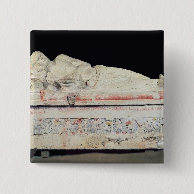 Bóton Quadrado 5.08cm Sarcófago, Etruscan (Frente)