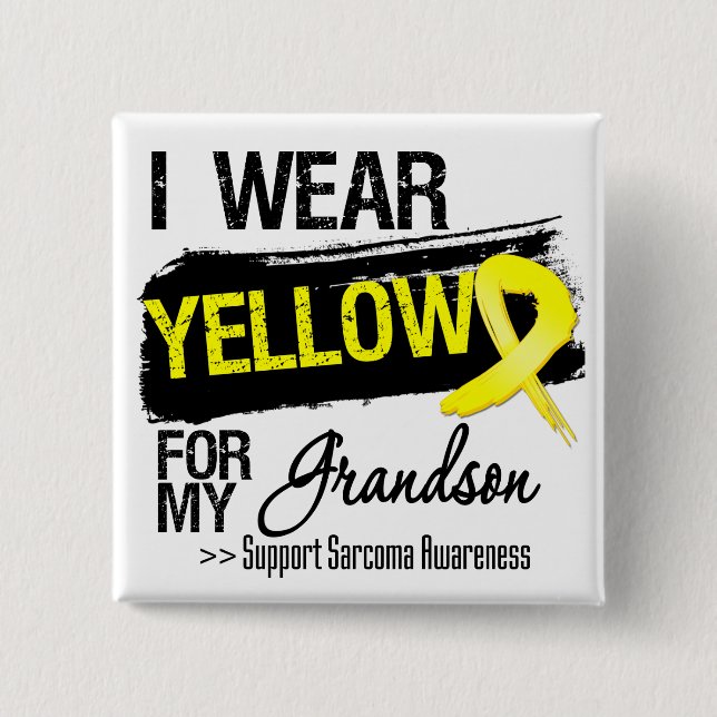 Bóton Quadrado 5.08cm Sarcoma Ribbon Para Meu Avô (Frente)