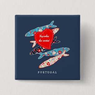 Bóton Quadrado 5.08cm Sardinha portuguesa