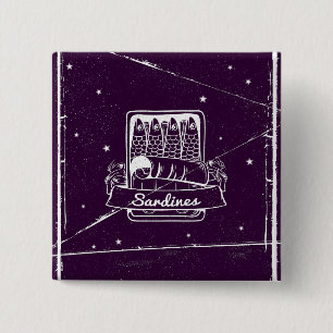 Bóton Quadrado 5.08cm Sardinhas em lata em estado de tensão