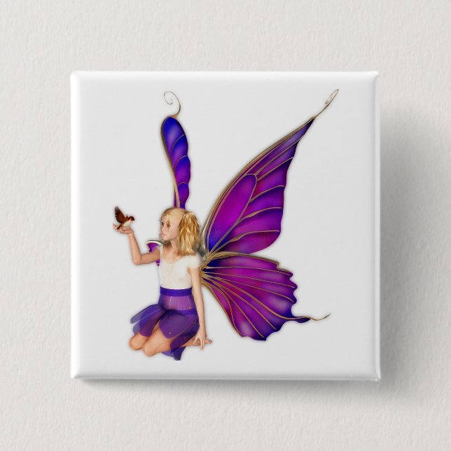 Bóton Quadrado 5.08cm Sarella Fairy (Frente)