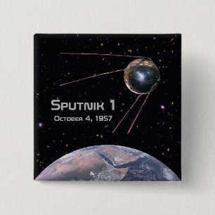 Bóton Quadrado 5.08cm Satélite Sputnik 1