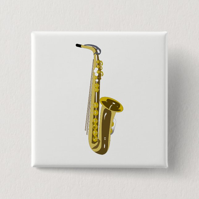 Bóton Quadrado 5.08cm Saxofone (Frente)