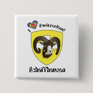 Bóton Quadrado 5.08cm Schaffhausen Suíça Button