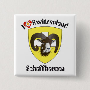 Bóton Quadrado 5.08cm Schaffhausen Suíça Button