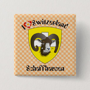 Bóton Quadrado 5.08cm Schaffhausen - Suíça Suisse - Svizzera Button
