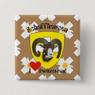 Bóton Quadrado 5.08cm Schaffhausen - Suíça Suisse - Svizzera Button