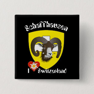Bóton Quadrado 5.08cm Schaffhausen - Suíça Suisse - Svizzera Button